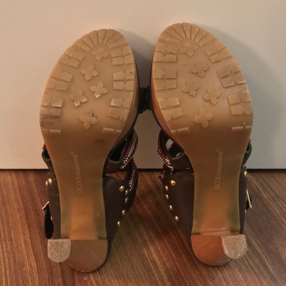 COPY - BCBG Beaded High Heel Platform Wood Sandal - Picture 6 of 6